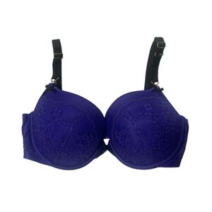 Victorias Secret Demi Purple Full Coverage Bra with Lace Texture